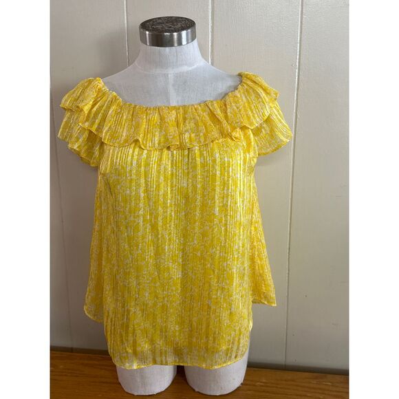 Michael Kors Top Women's Petite Small Off Shoulder Floral‎ NWT - Picture 1 of 11